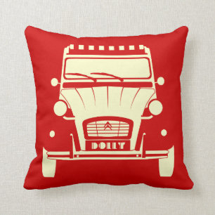 Rotes klassisches Transportwagen-Kissen Citroen Kissen