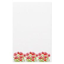 Rotes Klatschmohn-Blumen-Briefpapier