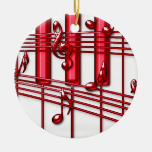 Rotes Klaviertastatur-Ornament Keramik Ornament