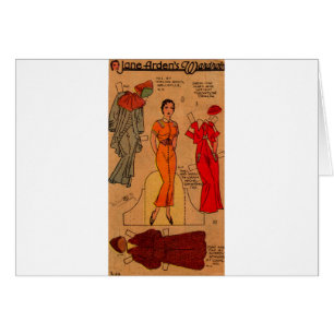 rotes Kleid Papierpuppe Dreißigerjahre Janes Arde