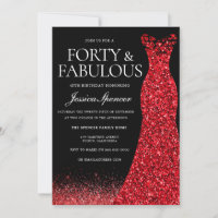 Rotes Kleid Roter Glitzer Gown 40. Geburtstag Part