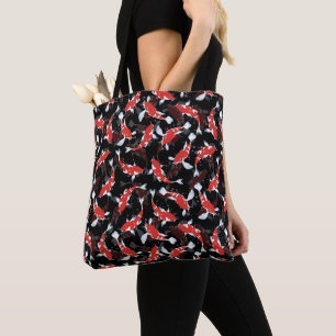 Rotes Koi-Fischmuster Tasche