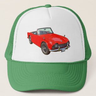 Rotes konvertierbares Sport-Auto Triumphs Tr4 Truckerkappe