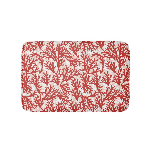 Rotes Korallenmuster 2 Badematte (Vorderseite)