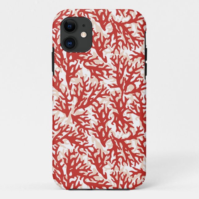 Rotes Korallenmuster 2 Case-Mate iPhone Hülle (Rückseite)