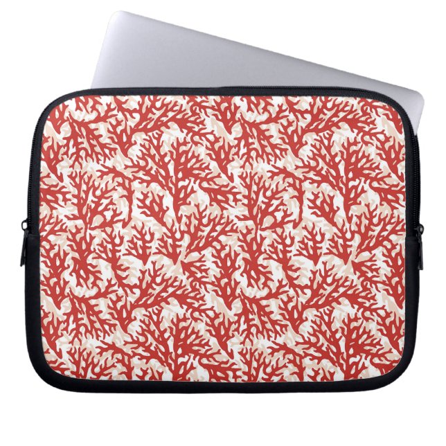 Rotes Korallenmuster 2 Laptopschutzhülle (Vorderseite)