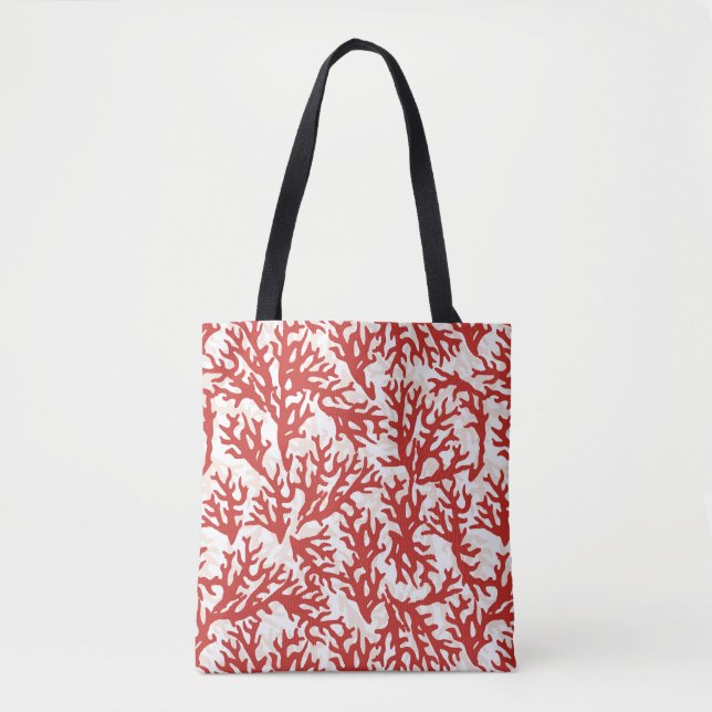Rotes Korallenmuster 2 Tasche (Vorderseite)