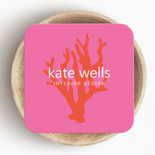 Rotes Korallenriff an der Küste Quadratische Visitenkarte