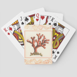 Rotes Korallenriff mit Conch-Muschel-Grenze Spielkarten