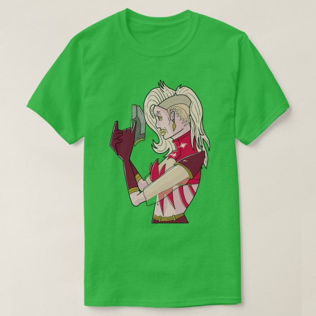 Rotes kosmisches Raumschiff T-Shirt (Design vorne)