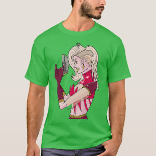 Rotes kosmisches Raumschiff T-Shirt