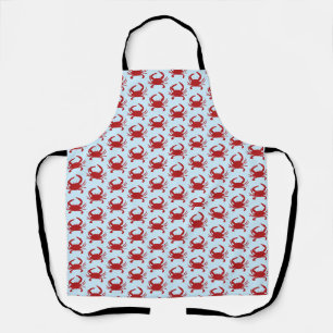 Rotes Krabben-Muster-Schürze im nautischen Design Schürze