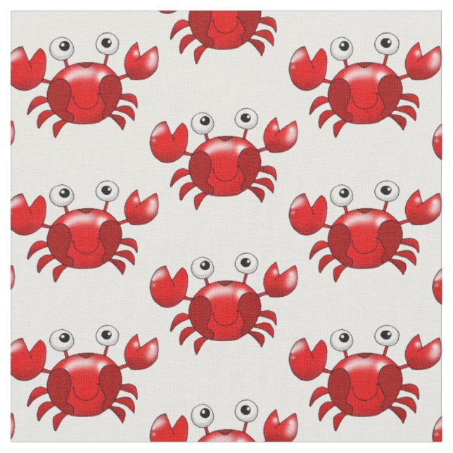 Rotes Krabbenmuster des Cartoon Stoff (Nahaufnahme)