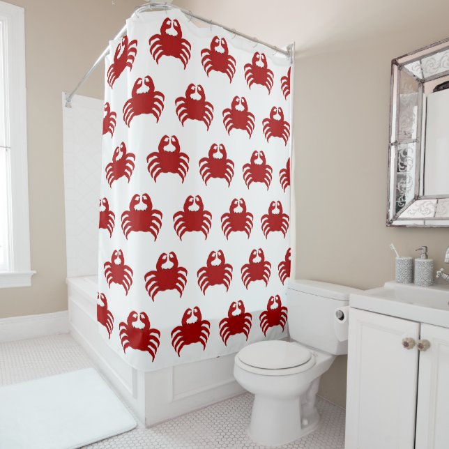 Rotes Krebstier-Design Duschvorhang (Beispiel)