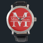 Rotes Kreuz Bar LR Monogramm Armbanduhr<br><div class="desc">Rotes Kreuz Bar Leben Römischer Schriftart mit Monogramm Armbanduhr</div>