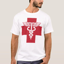Rotes Kreuz der medizinischen Versorgung mit dem S T-Shirt