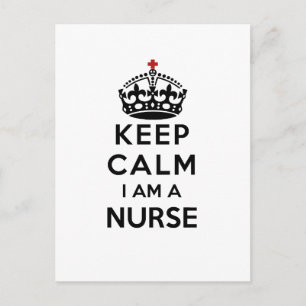 rotes Kreuz Krone Keep Calm Ich bin eine Krankensc Postkarte