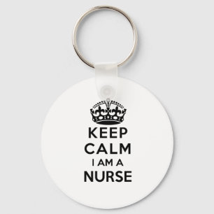 rotes Kreuz Krone Keep Calm Ich bin eine Krankensc Schlüsselanhänger