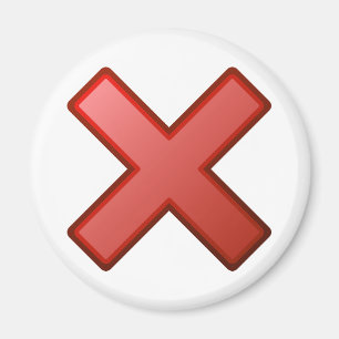 Rotes Kreuz Nein X Falsches Symbol Magnet
