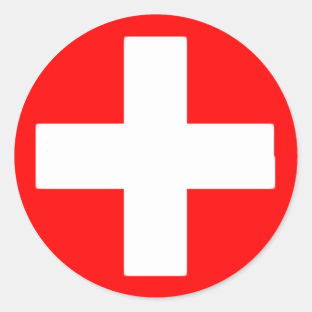 rotes Kreuz Runder Aufkleber (Vorderseite)