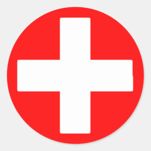 rotes Kreuz Runder Aufkleber