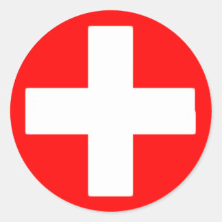 rotes Kreuz Runder Aufkleber