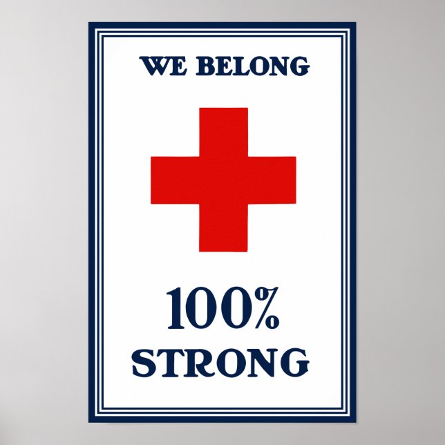 Rotes Kreuz - Wir gehören zu 100 % stark Poster (Vorne)