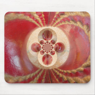 Rotes Kricketball-Design Mousepad