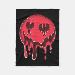 Rotes, lächelndes Gesicht Grunge Melting Face Fleecedecke