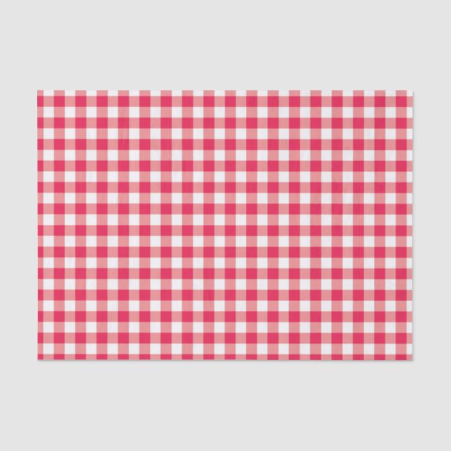 Rotes Land-Gingham-Karo-Muster 2 Seidenpapier (Vorderseite)