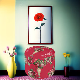 Rotes Land Rustikale Rose Vase Beste Mama je Hocker