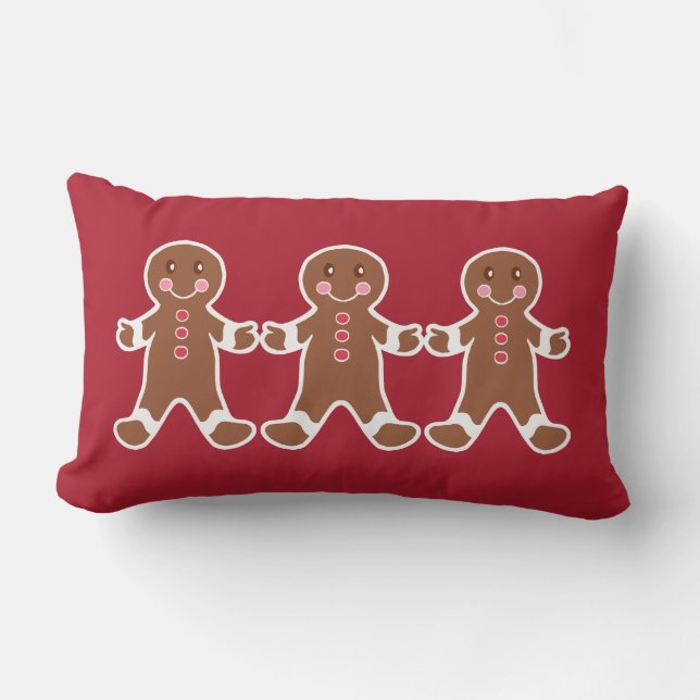 Rotes Lebkuchen Kekse Kissen (Vorderseite)