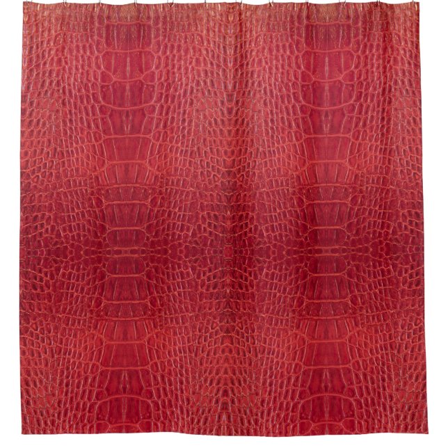 Rotes Leder des Imitats Alligator Duschvorhang (Vorderseite)