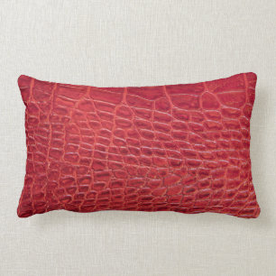 Rotes Leder des Imitats Alligator Lendenkissen