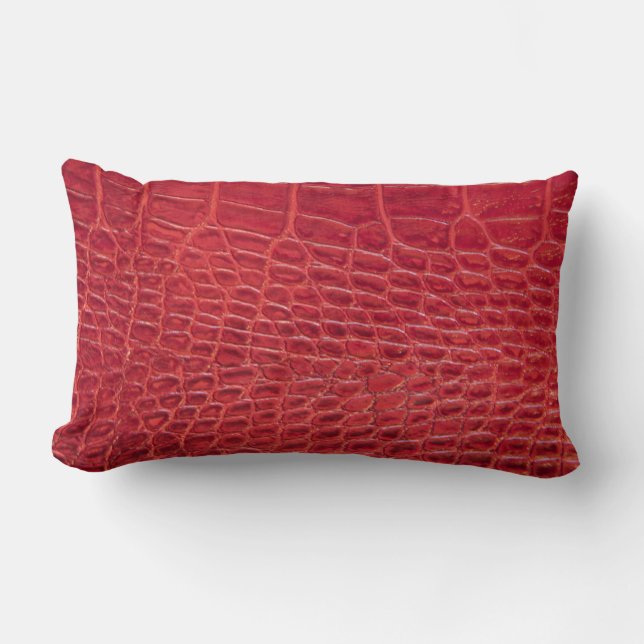 Rotes Leder des Imitats Alligator Lendenkissen (Vorderseite)