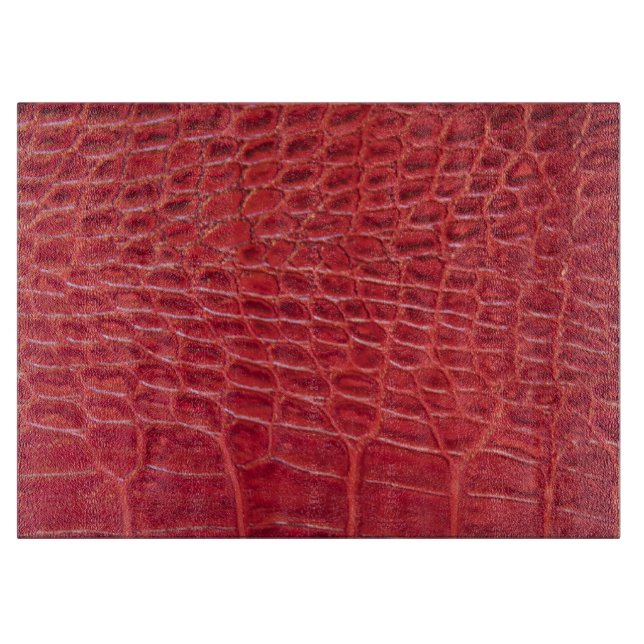Rotes Leder des Imitats Alligator Schneidebrett (Vorderseite)