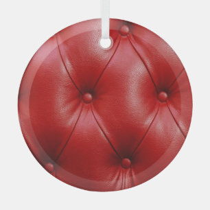 Rotes Leder: Eleganz der Stilelemente. Ornament Aus Glas