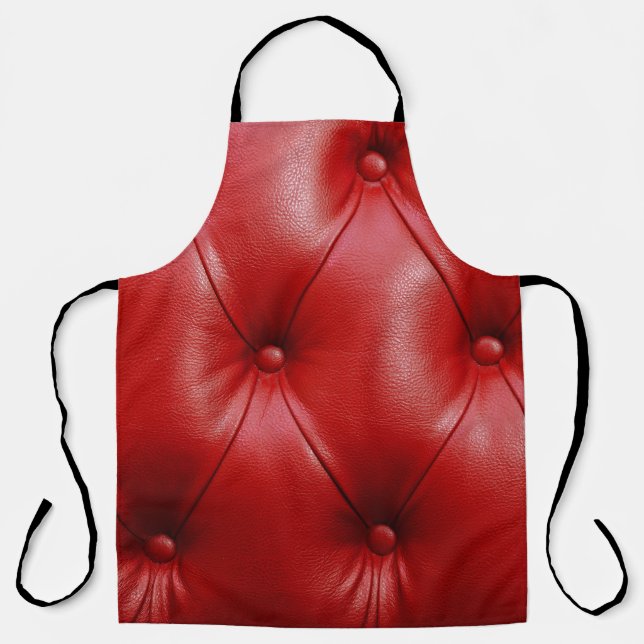 Rotes Leder: Eleganz der Stilelemente. Schürze (Vorderseite)
