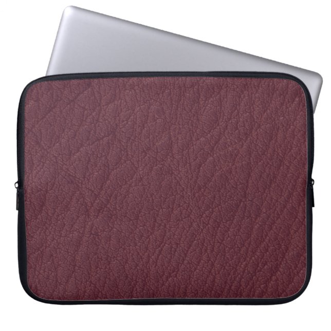Rotes Leder Maskuline Rustikale Haut Laptopschutzhülle (Vorderseite)