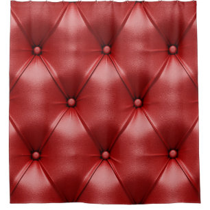 Rotes Leder: Nahtlose Textur Elegance Duschvorhang