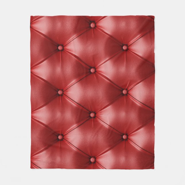 Rotes Leder: Nahtlose Textur Elegance Fleecedecke (Vorderseite)
