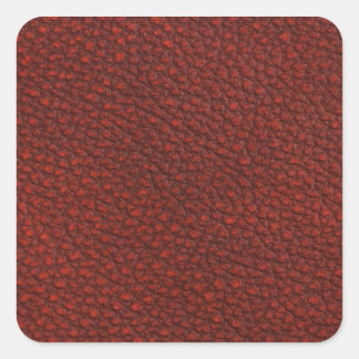 Rotes Leder Quadratischer Aufkleber