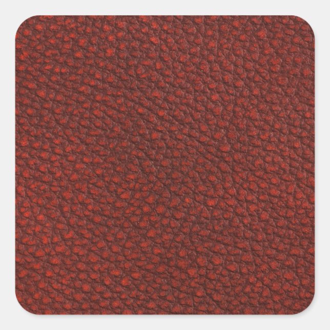 Rotes Leder Quadratischer Aufkleber (Vorderseite)