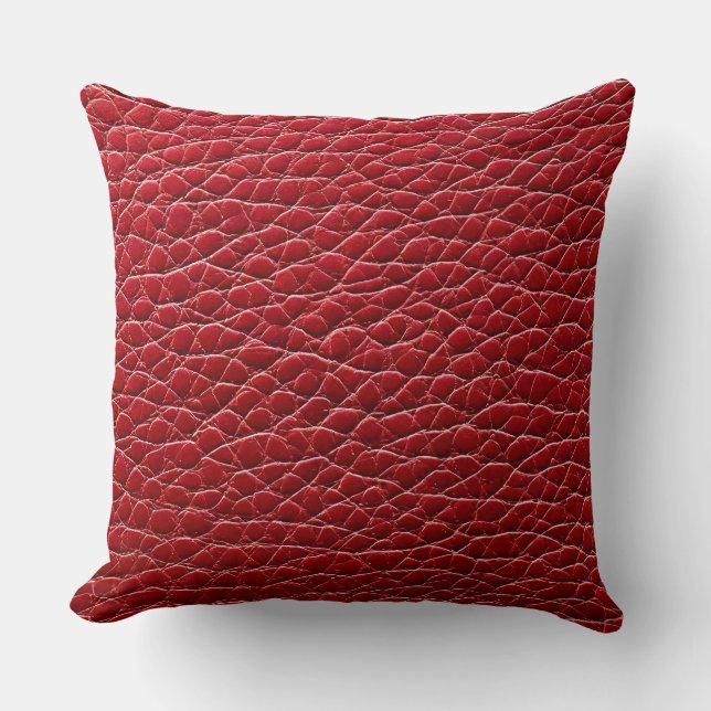 Rotes Ledermuster Kissen (Vorderseite)