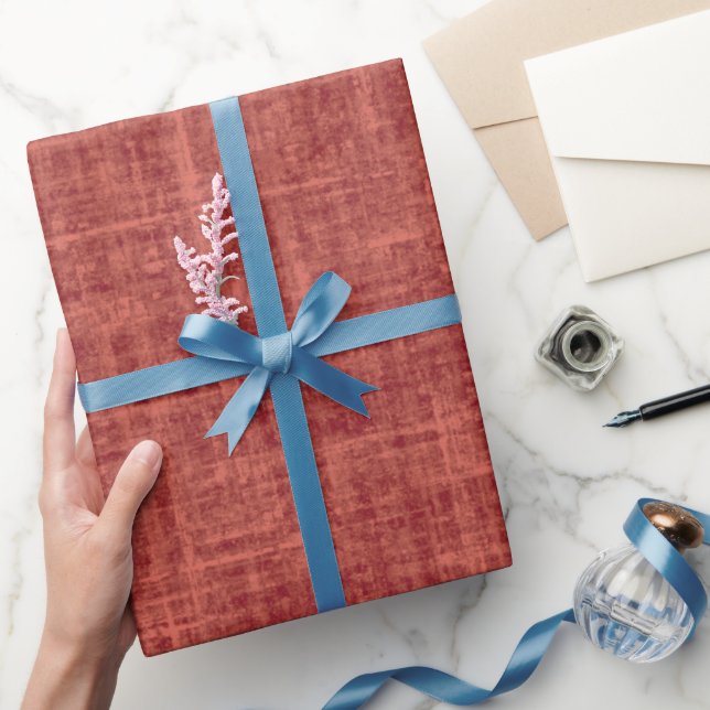 Rotes Leinen Geschenkpapier (Schenken)