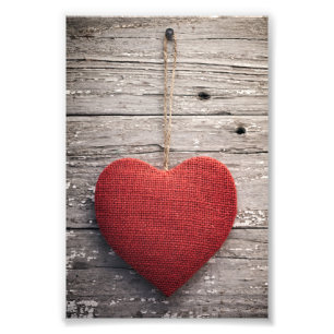 Rotes Leinwand-Herz Fotodruck