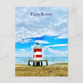 Rotes Leuchtturm Faro Rosso Italien Postkarte