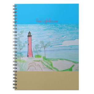 Rotes Leuchtturm Notizblock