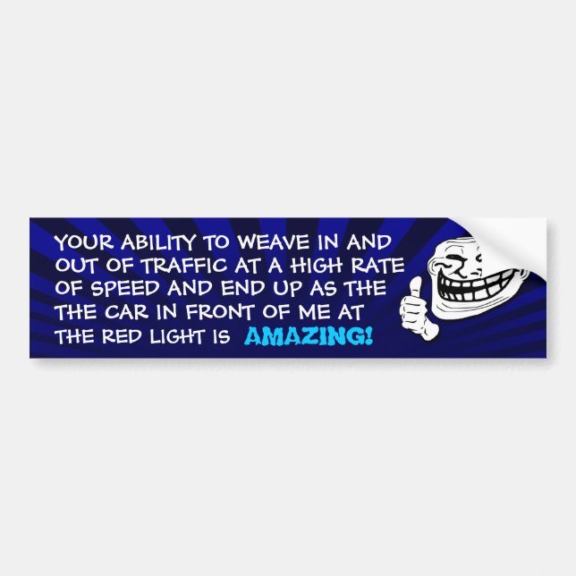Rotes Licht-Schleppangel-Autoaufkleber (blau) Autoaufkleber (Vorne)