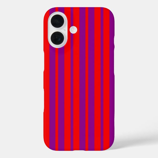 Rotes Lila Stilmuster Muster iPhone 16 Hülle (Rückseite)